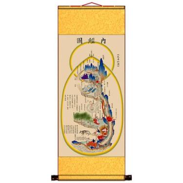 Imagem de Pintura de rolo de urdidura interna pendurado faixa de rolagem decoração taoísta tradições chinesas