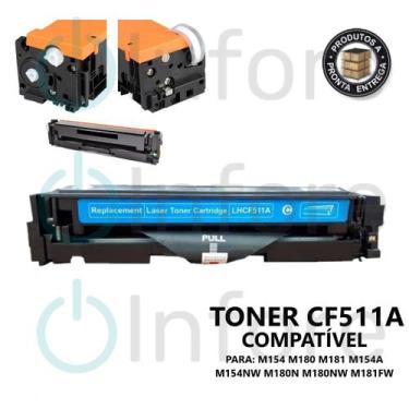 Imagem de Toner Compatível Para Impressora M180 M154 Cf511a Ciano Cf511 Cyan Com