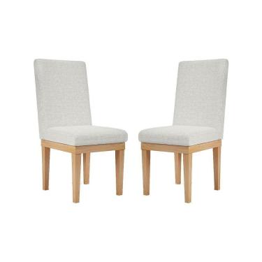 Imagem de Kit 2 Cadeiras De Jantar Estofada Luxo P Mesa Bege