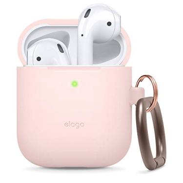 Imagem de elago Capa De Silicone Com Chaveiro Compatível Com Apple Airpods Capa 1 E 2, Frontal Com Led Visível, Suporta Carregamento Sem Fio, Silicone Protetor Adorável Rosa