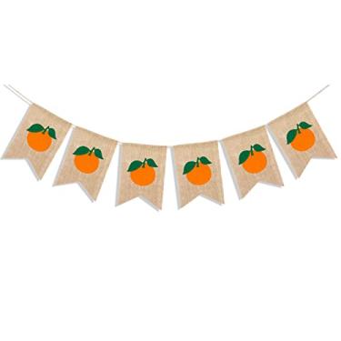 Imagem de Uniwish Faixa laranja para decorações de chá de bebê pequena guirlanda laranja tema clementina artigos de festa de aniversário pano de fundo para fotos