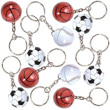 Imagem de ArtCreativity Metal Sports Ball Keychains, Set of 12, Fun Keychains for Backpack, Purse, Luggage, Sports Themed Party Favors, Goodie Bag Fillers for Boys and Girls