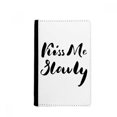 Imagem de Kiss Me Slowly Quote Handwrite Passport Holder Notecase Burse Wallet Cover Card Purse, Multicolor