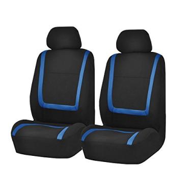 Imagem de FH Group FB032BLUE102 Conjunto de capas de assento automotivas em tecido plano exclusivo, ajuste universal, serve na maioria dos carros, SUVs e caminhões