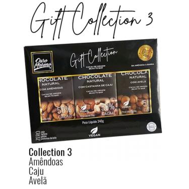 Imagem de Gift Collection 3 - Chocolate 50% Cacau com Avelã, Amêndoas e Castanha de Caju em 3 Barras de 80g