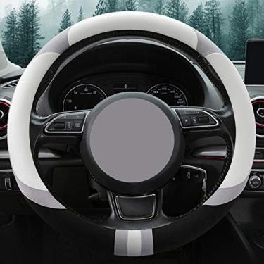 Imagem de Lyqfff Capa de volante de carro universal fofa 38 cm couro protetor de volante de carro estilo de carro