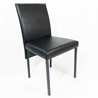 Imagem de Cadeira de JANTAR estofada preta base preta - Poltronas do Sul