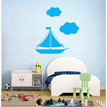 Imagem de Adesivo de Parede Infantil Barquinho Tamanho Total 70x75cm