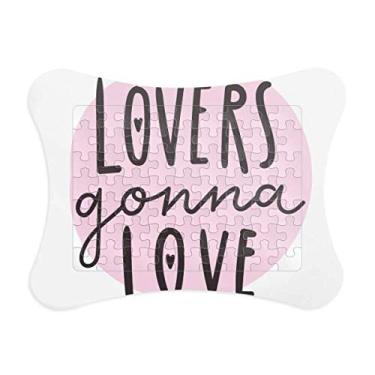 Imagem de Lovers Ganna Love Moldura de quebra-cabeça estilo citação de papel para casa