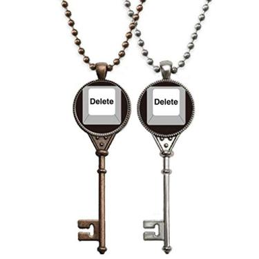 Imagem de OFFbb-USA Excluir descarte vazio teclado colar pingente joias decoração de casal