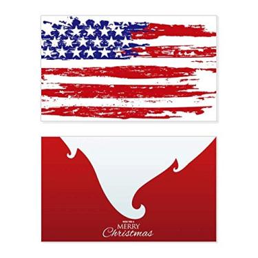 Imagem de Estrelas e listras Air Brushing Bandeira dos Estados Unidos feriado Feliz Natal Cartão de parabéns Mensagem de Natal