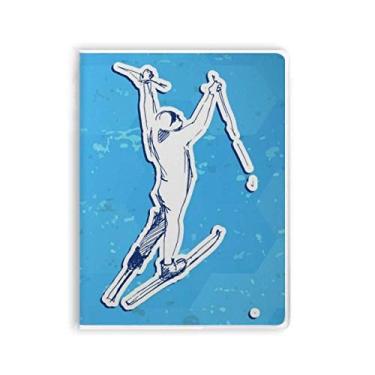 Imagem de Caderno de ilustração em aquarela para esportes de inverno e snowboard, capa de goma