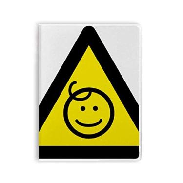 Imagem de Símbolo de aviso amarelo e preto infantil protegido triângulo capa de goma diário capa macia