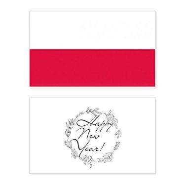 Imagem de Bandeira nacional da Polônia, país da Europa, ano novo, festival, cartão de felicitações, mensagem de abençoamento presente