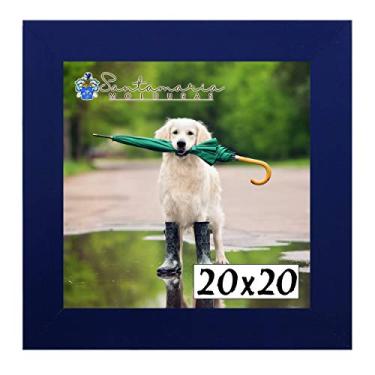 Imagem de Porta Retrado Molduras 20x20 Azul