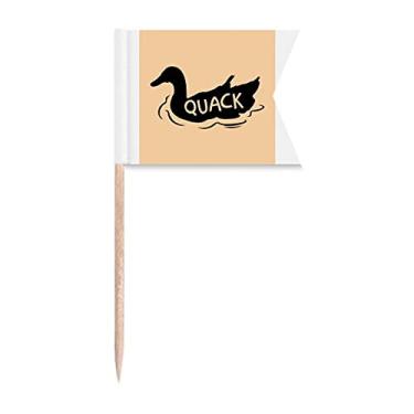 Imagem de Bandeiras de palito de dente Cucoloris Birds Quack para decoração de bolo de festa