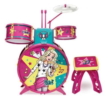 Imagem de Brinquedo Musical Bateria Infantil Fabulosa Barbie Fun 72931