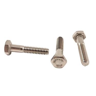 Imagem de Parafusos de cabeça hexagonal inoxidável 1/4-20 (1,27 cm a 12,7 cm de comprimento na listagem), aço inoxidável 304, 100 peças, 1/4" X 1-1/4"