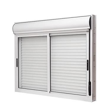 Imagem de Janela de Alumínio Veneziana com Persiana Integrada 120x150cm 2 Folhas Moveis Brize Ramassol Branco