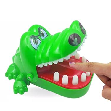Imagem de Jogo Crocodilo Morde Dedo Infantil De Mesa Brinquedo Jacaré Dentista Pegadinha Presente Para Crianças Cor Verde 13cm LINHA PREMIUM SYANG