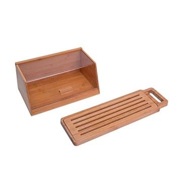 Imagem de Kit com porta pão de bambu 35 cm e tábua migalheira de pão em bambu - Oikos