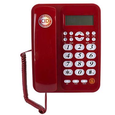 Imagem de Telefone de mesa – Telefone fixo – Telefone com fio – Identificador de chamadas fixo – Tela LCD – para escritório, casa, hotel