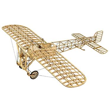 Imagem de CIADAZ VX14 1:23 Escala 380mm Wingspan Avião Estático Madeira DIY Building Model Bleriot XI Avião 3D Puzzles DIY Kit de aeronaves com caixa de madeira Brain Teaser Brinquedo educacional para decoração