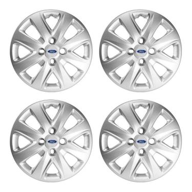 Imagem de Jogo Calota Aro 14 Ford Ka Hatch 2015 2016 2017 2018 Prata