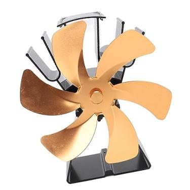 Imagem de Ventilador de Lareira Movido a Calor, Liga de Alumínio de Ventilador de Fogão Movido a Calor para Acampar (Ouro)