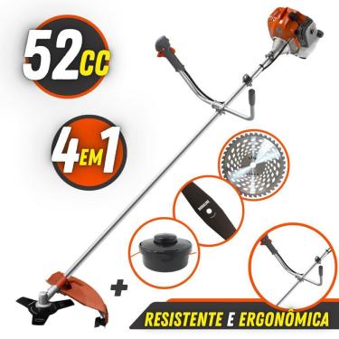 Imagem de Roçadeira Tekna 52cc RL520AC-TK Com KIT Completo de Multifunções de Corte Faca 3 Pontas...