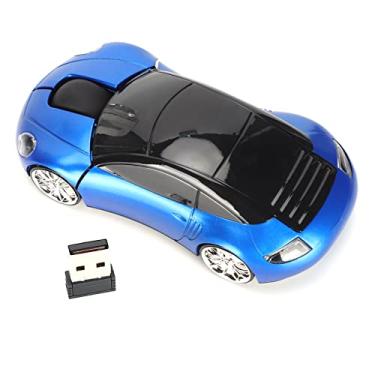 Imagem de Mouse inteligente em forma de carro – sem fio portátil, receptor USB, posicionamento óptico, economia de energia para notebooks e computadores de mesa, Azul, Moderno