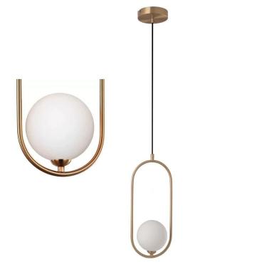 Imagem de Lustre Luminaria Pendente Globo Oval E27 Teto Enfeite Moderno Decoraçao Casa Recepçao A...
