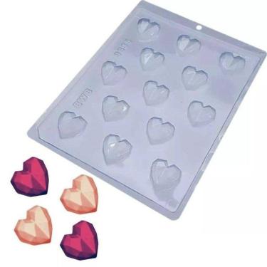 Imagem de 3 Formas coração lapidado simples bombom pascoa bwb 9835 Tradicional Chocolate