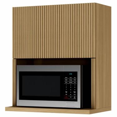 Imagem de Armário Aéreo Nesher Rainha em MDF 15mm com Nicho para Micro-ondas, 1 Porta e 1 Prateleira - 70cm de largura
