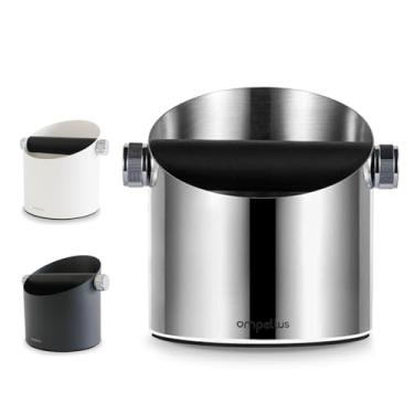 Imagem de Ompellus Caixa de café expresso, grande capacidade e base antiderrapante, ferramentas de barista, acessórios para máquina de café expresso (prata)