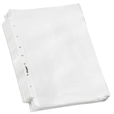 Imagem de TYH Supplies Mini meia página econômico 7 furos furos pequeno transparente protetores de lençol tamanho 5,5 x 8,5 polegadas A5 sem ácido de vinil 5 x 8 5x8 8x5, Clear, 100