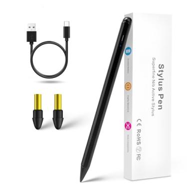 Imagem de Lápis Stylus para iPad 2020, 8ª Geração, 10,2 polegadas com rejeição de palma, 1,5 mm, ponta fina substituível, 2ª Agulha Ativa Compatível com Apple Pencil para iPad 10,2 polegadas, 8ª Geração, Caneta de Desenho Tipo C Charge Preto