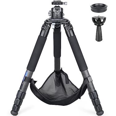 Imagem de Tripé de fibra de carbono AS90C com cabeça esférica de perfil baixo LB52 e bolsa de pedra ARTCISE suporte de câmera profissional resistente para filmadora Canon, Sony, Nikon, DSLR, carga máxima de