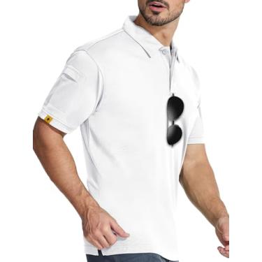 Imagem de Little Beauty Camisa polo masculina manga curta golfe tênis camiseta gola leve para uso diário, Branco, M
