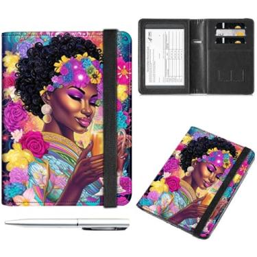 Imagem de Combo de porta-cartão de passaporte e vacina, capa para passaporte com compartimento para cartão de vacina com bloqueio RFID, para carteira, capa de passaporte, porta-passaporte para mulheres e homens