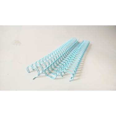 Imagem de Wire-o Para Encadernação 2x1 A4 3/4 para 140fls Agendas Planners Caderneta de Saúde Cadernos Livro do Bebe Com 10 Unidades 23 Anéis (Azul Bebe)