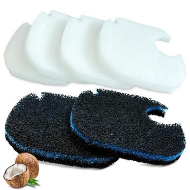 Imagem de Shurex Almofadas de algodão branco de substituição e esponja de carbono ativado Kit de refil para filtro de recipiente de aquário AMOSIJOY, compatível com filtro Coospider-repta Canister