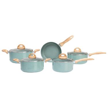 Imagem de Conjunto de Panelas 5 Peças Brinox Botanika com Antiaderente Cerâmico - Verde 