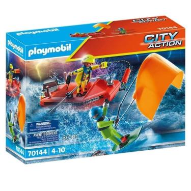 Imagem de Playmobil city action lancha resgate kitesurfer 30 pçs 70144