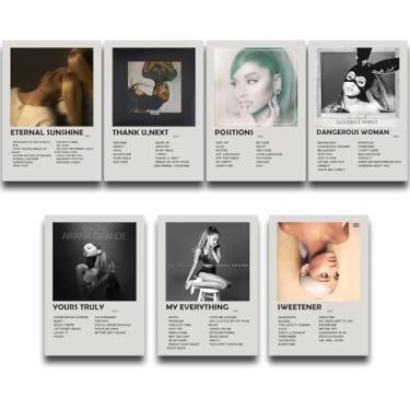 Imagem de Kit 7 Quadros Placas Decorativas Ariana Grande Albuns