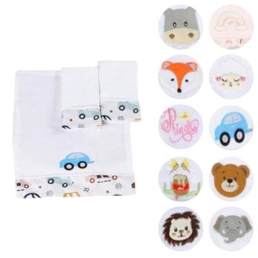 Imagem de Fraldas de Boca Para Bebê Estampada Bordada 30x40 com Tecido Duplo 03 Peças (Carrinhos)