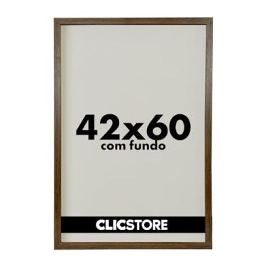 Imagem de Kit 03 Moldura A2 42x60Cm Com Fundo Para Quadros Diplomas Certificados Fotos S/Vidro S/Acetato (Tabaco)