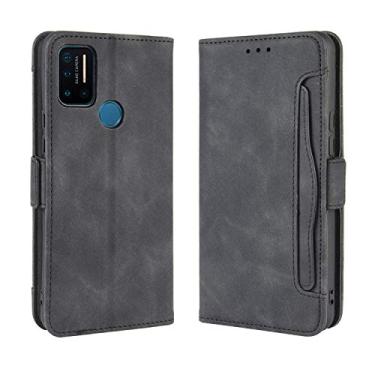 Imagem de Capa com compartimento para cartão para Umidigi A7 Pro, capa flip de couro para Umidigi A7 Pro, capa magnética retrô para celular, capa carteira com compartimentos para cartões