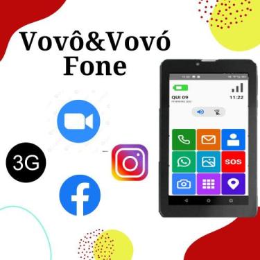 Imagem de Tablet Vovô&Vovófone 3G 32Gb Dual Chip Faz E Recebe Ligação Zap  Multi