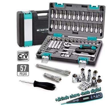 Imagem de KIT DE FERRAMENTA COM MALETA 1/4 CRV 57 PEÇAS - STELS